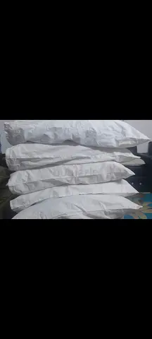 Set of 5 White Bed Pillows - Good Condition