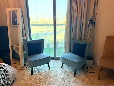Pair of light blue accent lounge chairs - Excellent condition