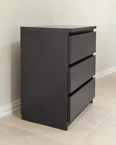 Modern Dark Grey 3-Drawer Dresser Chest