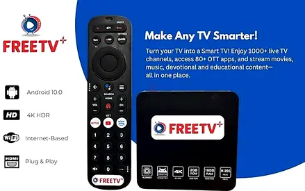 FREETV TV Android Box with Remote - 4K HDR, WiFi, HDMI . With installation