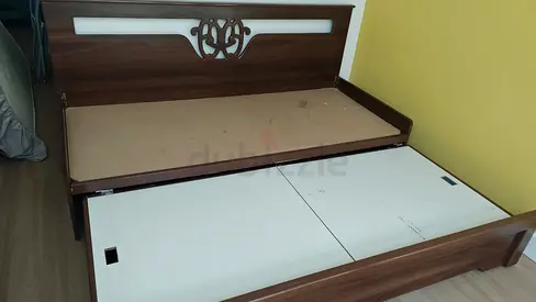 Sofa cum Wooden Single Bed Frame with Underbed Storage - Good Condition