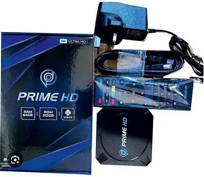 PRIME HD Tv box, RAM-64 GB, ROM-512 GB, Android system - 14, full speed 5GHz Network Supported.