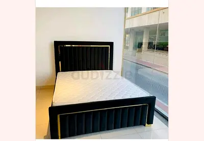 New Black Velvet Bed Frame with Headboard and Footboard (Queen/Double)
