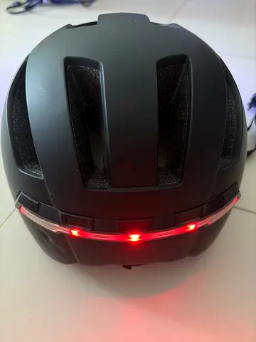 Matte Black Bicycle Helmet with Rear LED Light - Medium