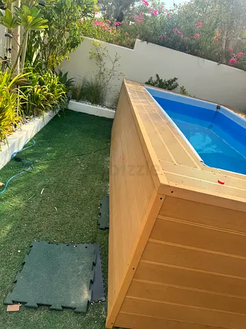 Artificial pool installation fence wpc