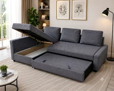 Spacious Storage Corner Sofa
Large seating area, hidden storage, and a comfortable pull-out bed make