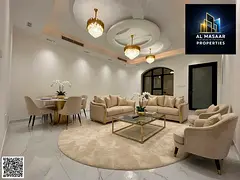 Modern corner villa for sale in Al Alia, Ajman | 5 master bedrooms | Roof | Includes electricity, wa
