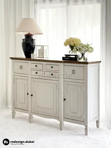 FRENCH COUNTRY WOODEN SIDEBOARD or console table or credenza or buffet or hutch or storage cabinet