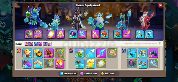 Clash of Clans Account with 369th top legend league maxed equipments