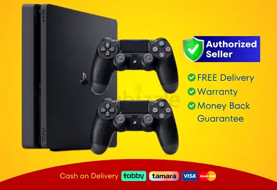 Sony PlayStation 4 - Slim - Black - 500GB with 2 Controller | Brand New | Warranty | FREE Delivery