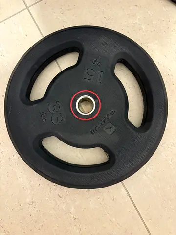 15 kg Olympic Rubber Coated Weight Plate with Grip Handles