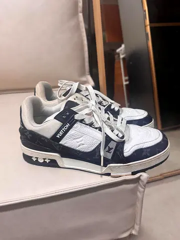 Pre-owned Louis Vuitton LV Trainer Sneakers - White & Black, Size 40