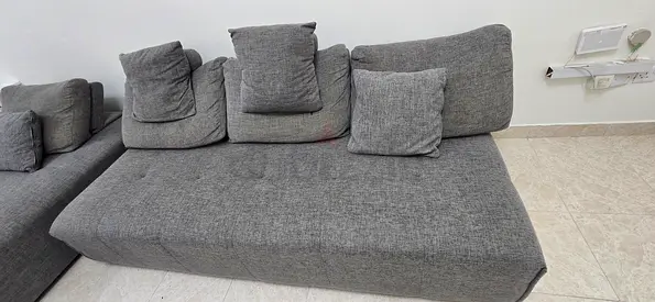 Grey Fabric L shaped Sofa bed Section - Good Condition