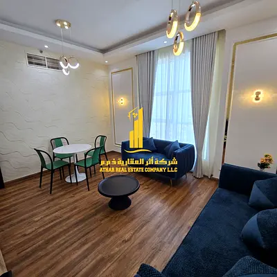 اول ساكن افخم وارقى غرفتين وصاله مفروشه بالكامل للايجار الشهري في النعيميه ابراج السيتي