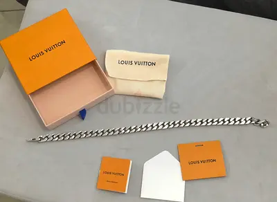 Louis Vuitton Men's Silver Chain Bracelet with Box and Papers