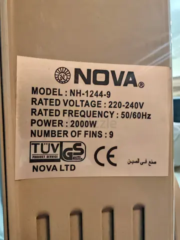 Nova Oil-Filled Radiator Heater NH-1244-9, 2000W – Good Working Condition