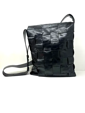 Bottega Veneta Black Intreccio Leather
