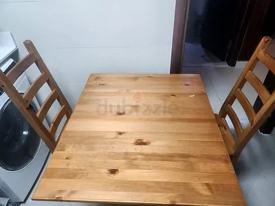 IKEA extendable Wood Dining Table with 2 Matching Chairs - Good Condition