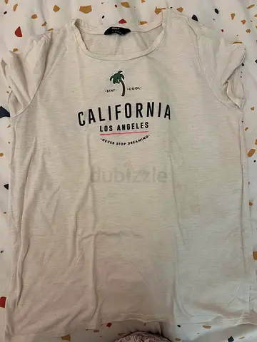 Beige 'California Los Angeles' cotton T-shirt - Size M