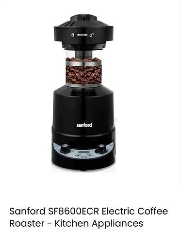 Sanford SF8600ECR Electric Coffee Roaster 2100W | 100g Capacity | Adjustable Temperature & Fan Speed