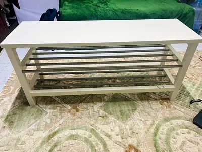 Simple 3-Tier Shoe Rack / Console Table in White