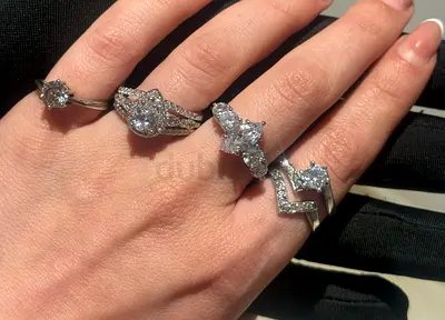 Four pure silver ring 925 with cubic zirconia