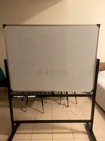 Large Mobile Double-Sided Whiteboard on Stand - Good Condition