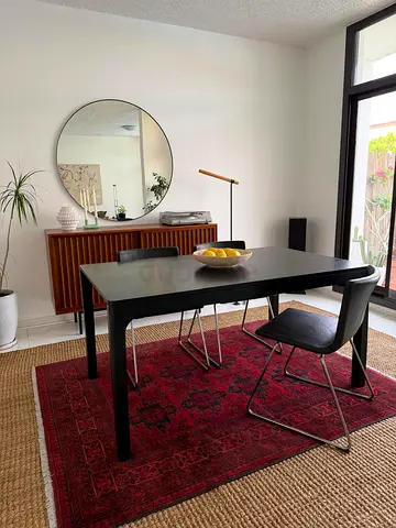Modern black dining table - solid wood