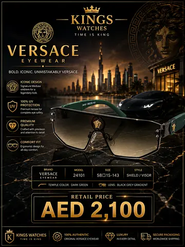 Versace Shield Sunglasses - Black/Green (Like New)