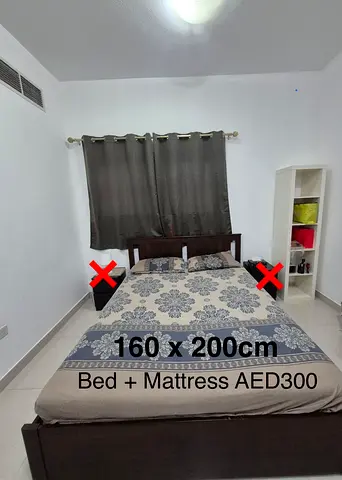 IKEA SONGESAND Bed Frame with Mattress 160x200cm - AED 300
