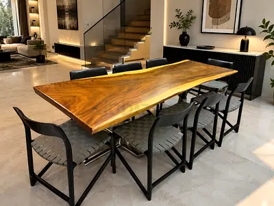 Marina home Organic Live Edge Acacia Dining Table
