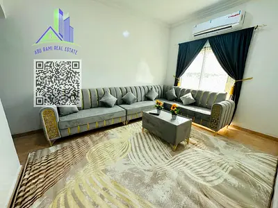 غرفتين وصاله مفروش -ايجار شهري -المويهات 3-مقابل اسواق مبارك -4700 شامل الفواتير والانترنت وسهل لمخرج دبي