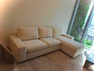 Beige color IKEA vimle sofabed with storage