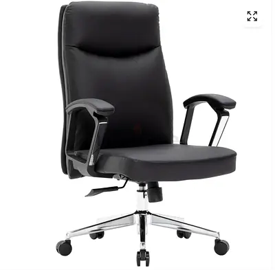 Leather Office Chair with Swivel, Height Adjust and Tilt Function