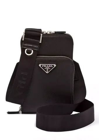 Prada Small Black Crossbody Shoulder Bag - Saffiano Leather