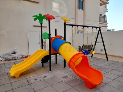 Used Outdoor Kids Playset with Slide, Tunnel and Swings - Good Condition
