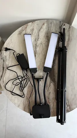 Pair of LED Camera V-Panel Lights with Stand Mounts
