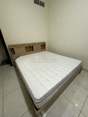 King wooden bed frame with mattress - Home Box