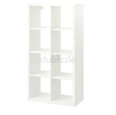 White 8-Compartment Cube Shelf Unit - Good Condition (IKEA)