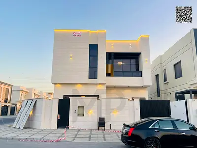 للبيع فيلا مميزة في منطقة الياسمين – عجمان طابقين + روف، موقع استراتيجي كورنر، شامل الماء والكهرباء والمكيفات. قريبة من شارع الشيخ محمد بن زايد، مباشر