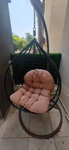 Outdoor Hanging Egg Chair with Cushion