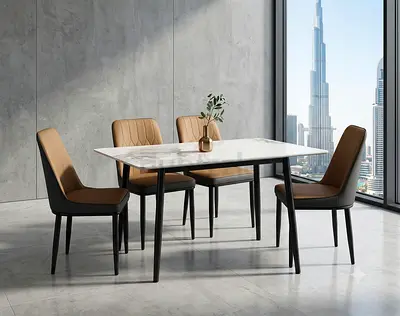 Brand New Marble Top Dining Set 4 Seatr