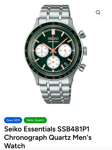 Seiko Chronograph Quartz 38.7mm Like New