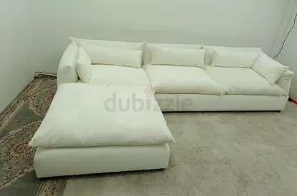 Marina home feather 🪶 filled lshape sofa white color