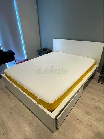 IKEA malam bed with mattress queen size 160x200cm bed