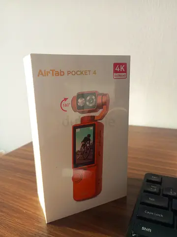 AirTab POCKET 4 Handheld 4K Ultra HD Camera – Portable Gimbal Recorder with 180° Adjustable Angle, A