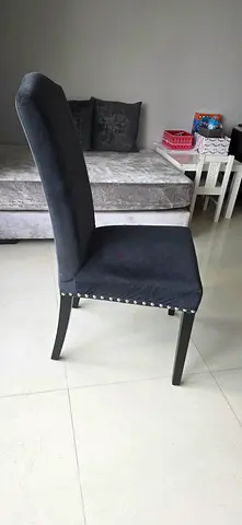 The One Dining Chair with Studded Trim - Dark blue (two available)