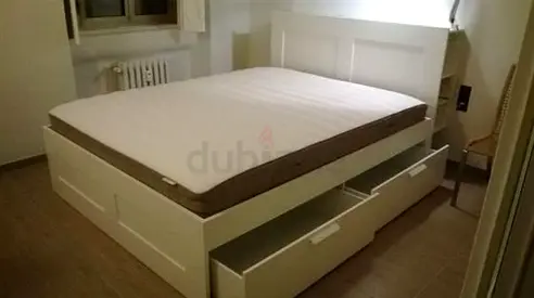 IKEA brimnes bed with mattress King size bed 2 Big storage drawers underneath