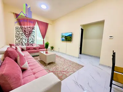 1bhk*Furnished VIP *monthly rent in Al Rashidiya 3, next to Grand Mall and opposite the Ladies' Park. New building and furnishings.