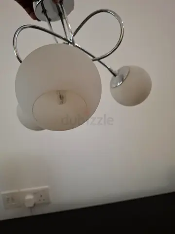 3-bulb Ceiling Light Fixture with Frosted Glass Shades - Flawless Condition